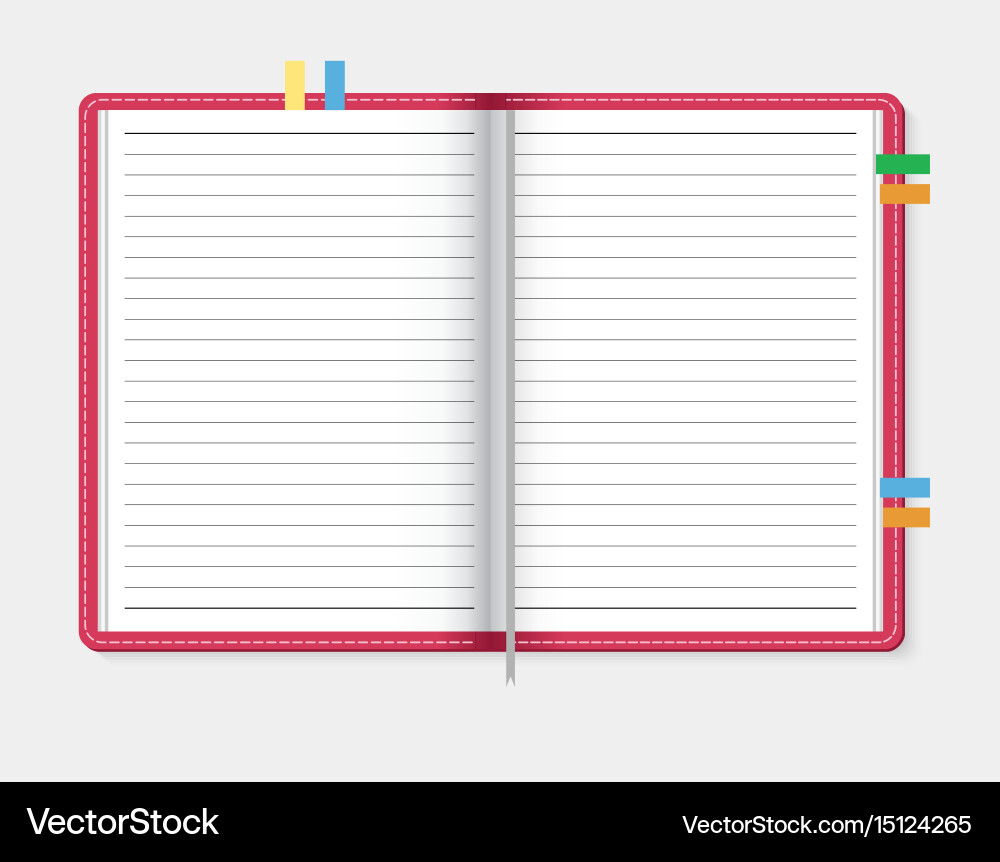 Open Notebook with Light Gray Background vector image