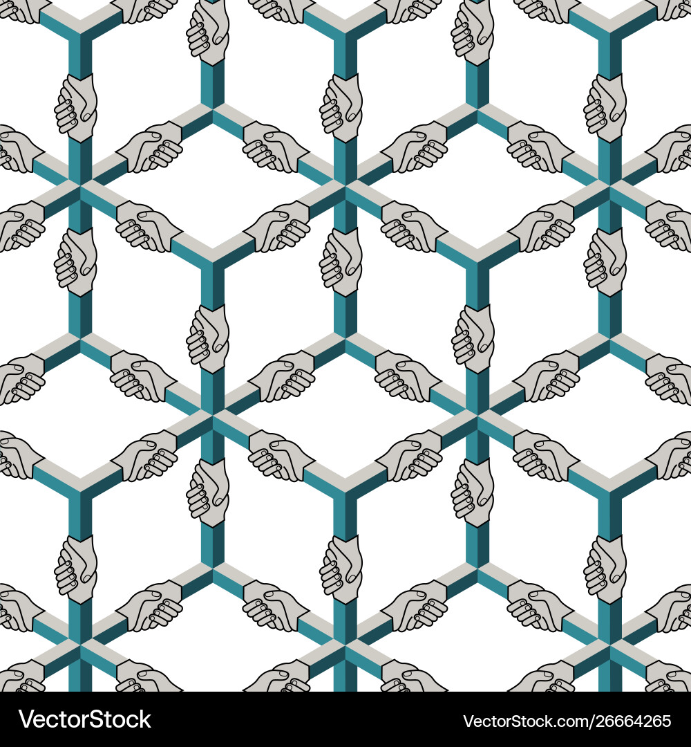 Pattern with block chain shapes Pattern with block chain shapes vector image