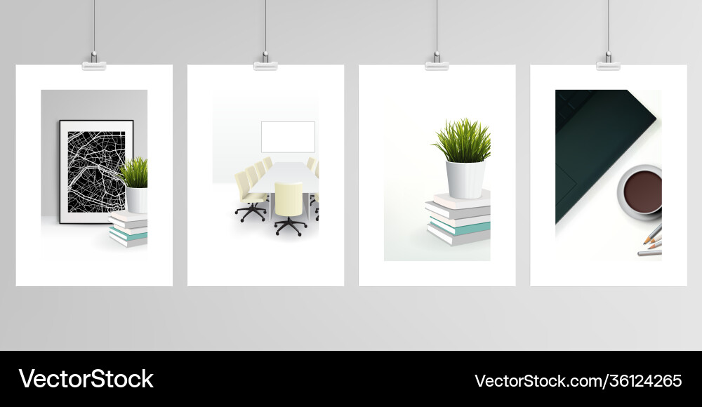 Realistic layouts a4 format mockup Realistic layouts a4 format mockup vector image