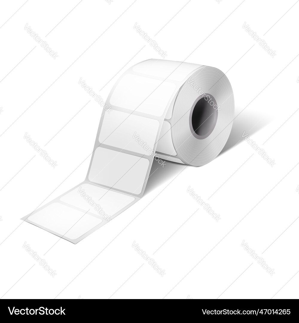 Rectangular label sticker roll mock-up blank Rectangular label sticker roll mock-up blank vector image
