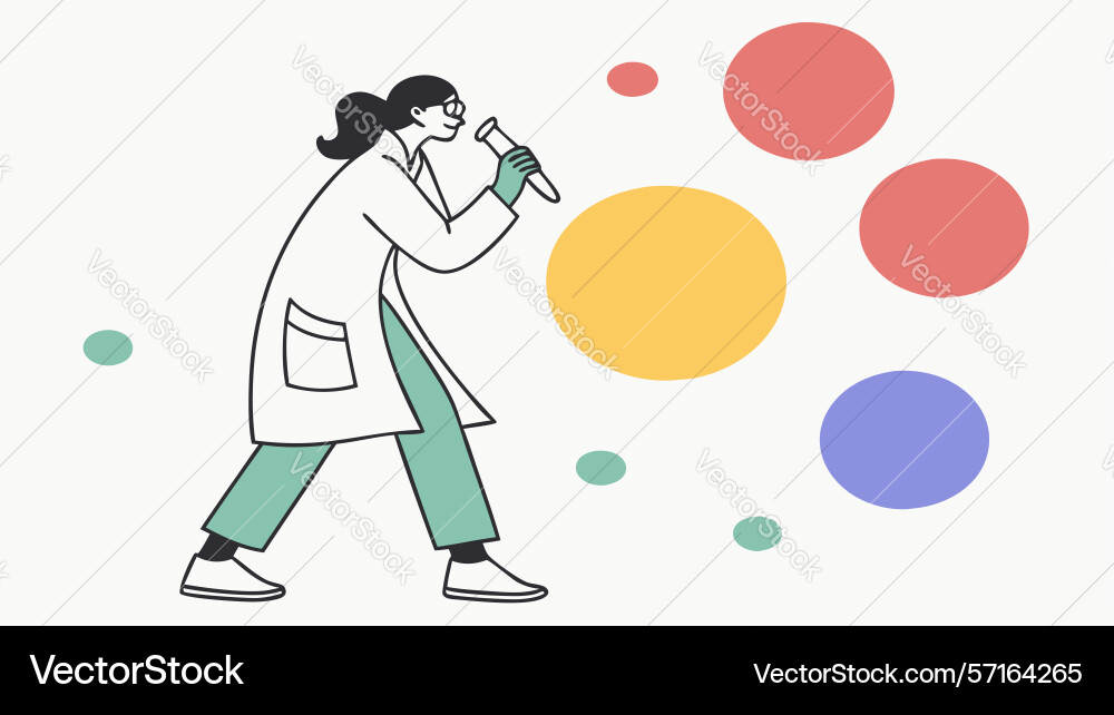 Scientist conducting experiment with liquids Vector Image
