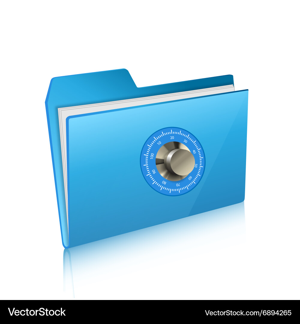 Secure Computer Folder with Lock vector image
