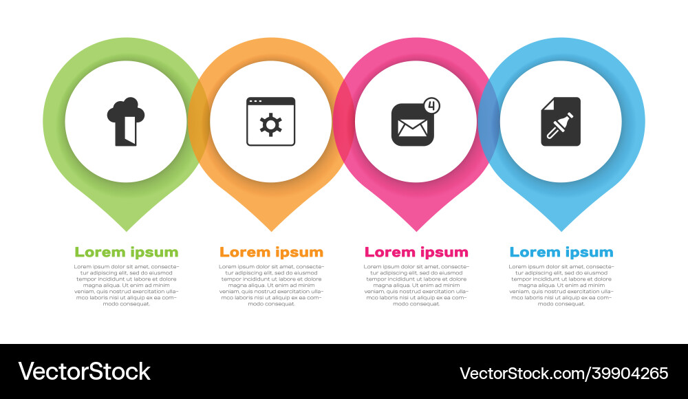 Set cloud database browser setting envelope vector image