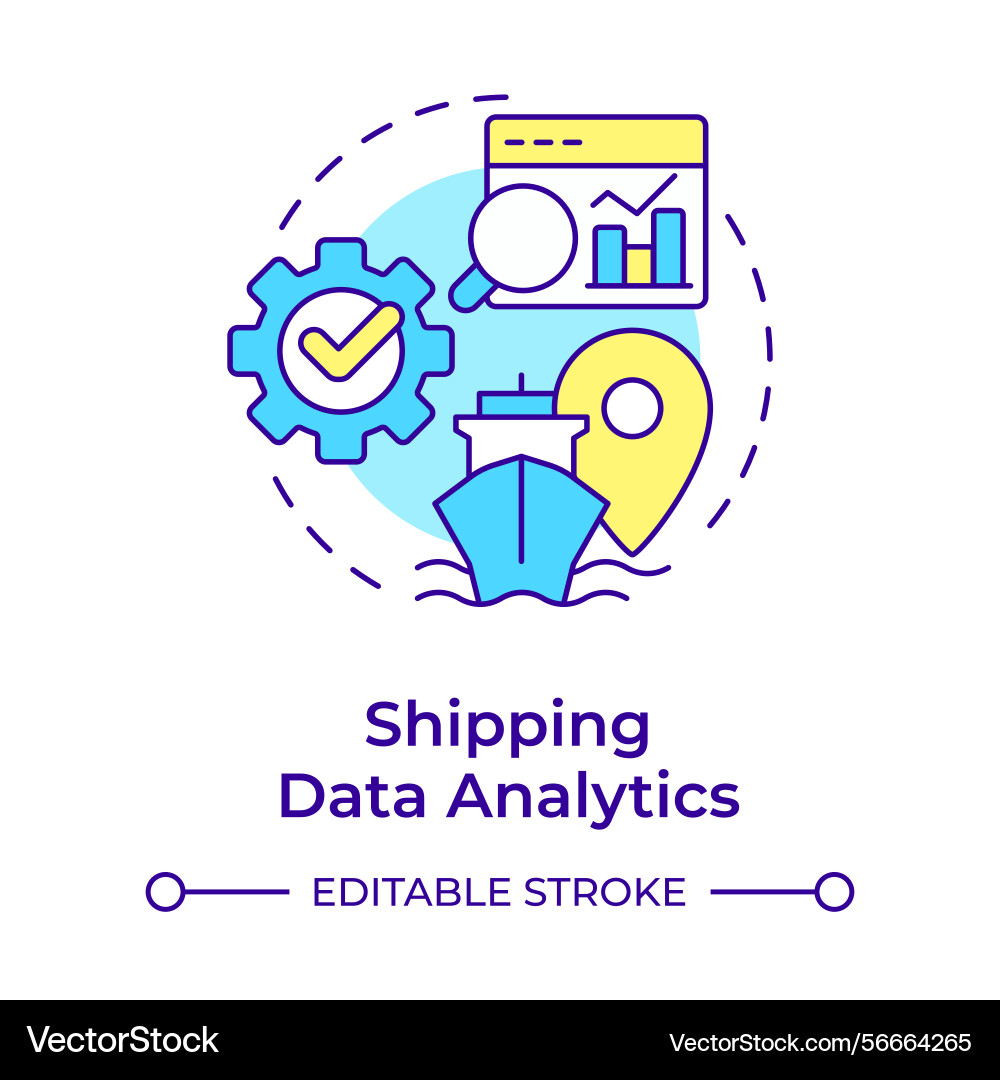 Shipping data analytics multi color concept icon Shipping data analytics multi color concept icon Vector Image