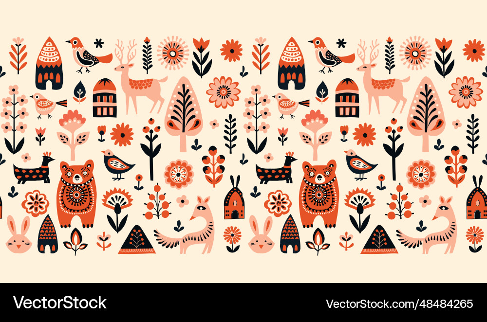Simple minimalist scandinavian pattern with forest Simple minimalist scandinavian pattern with forest vector image