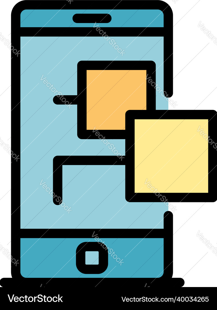 Smartphone scheme remote access icon color outline Smartphone scheme remote access icon color outline vector image