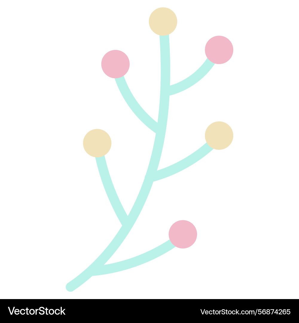 Sprig with circles design element Sprig with circles design element Vector Image