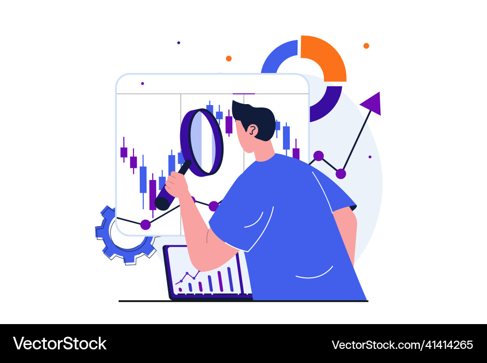 Stock market modern flat concept for web banner Stock market modern flat concept for web banner vector image