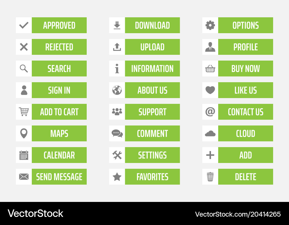 Web buttons set in flat vector image