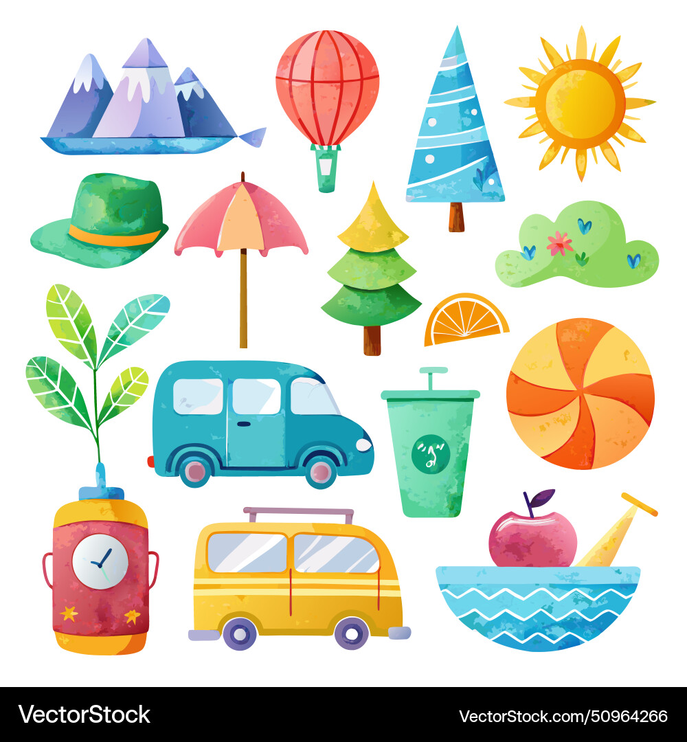 A collection of colorful various modes A collection of colorful various modes vector image
