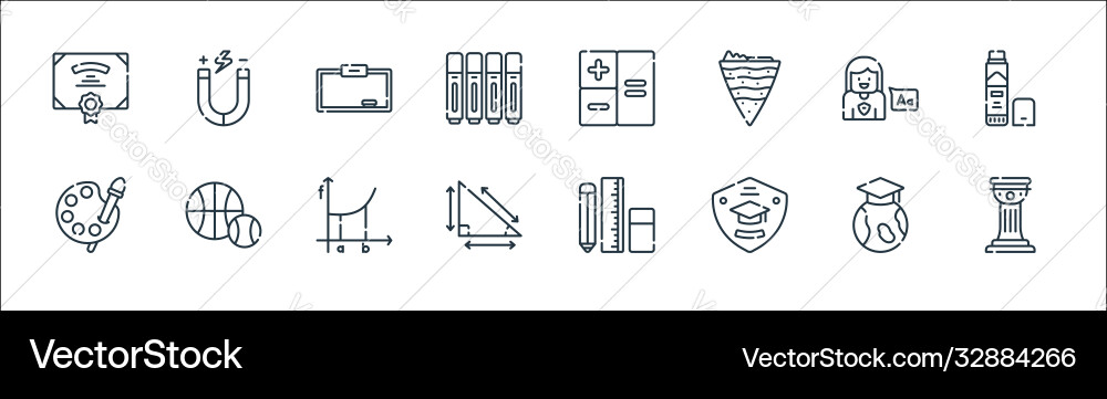 Academy line icons linear set quality Academy line icons linear set quality vector image