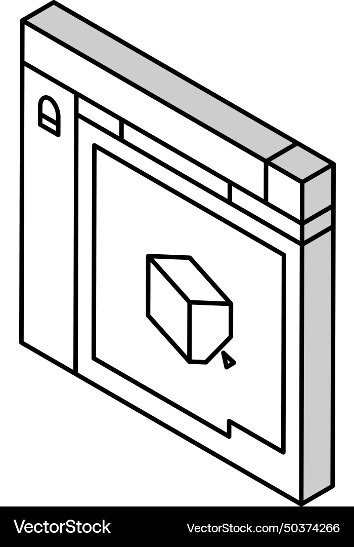Autocad 3d program isometric icon Autocad 3d program isometric icon vector image