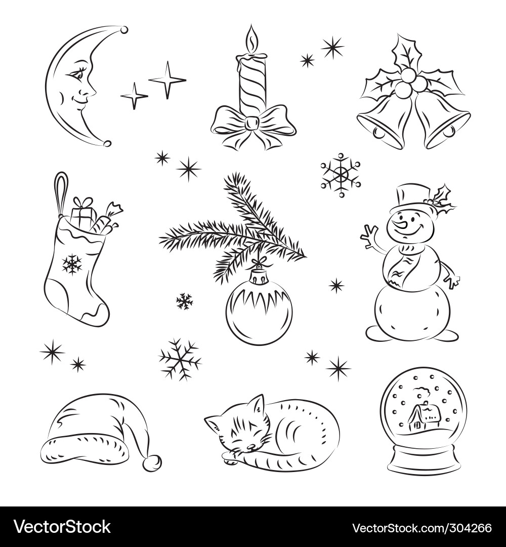 Christmas Night Scene vector image