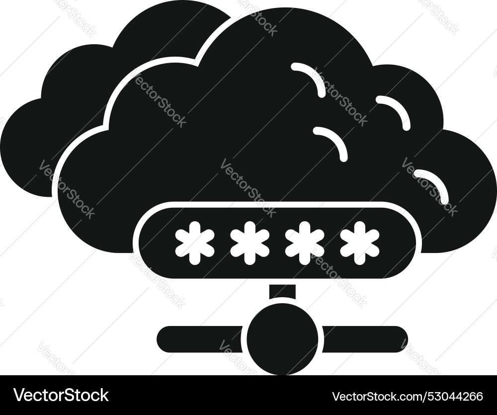 Cloud computing icon showing password protected Vector Image
