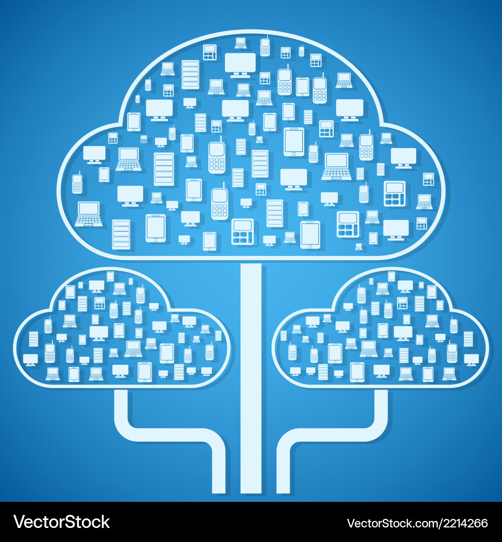 Cloud computing vector image