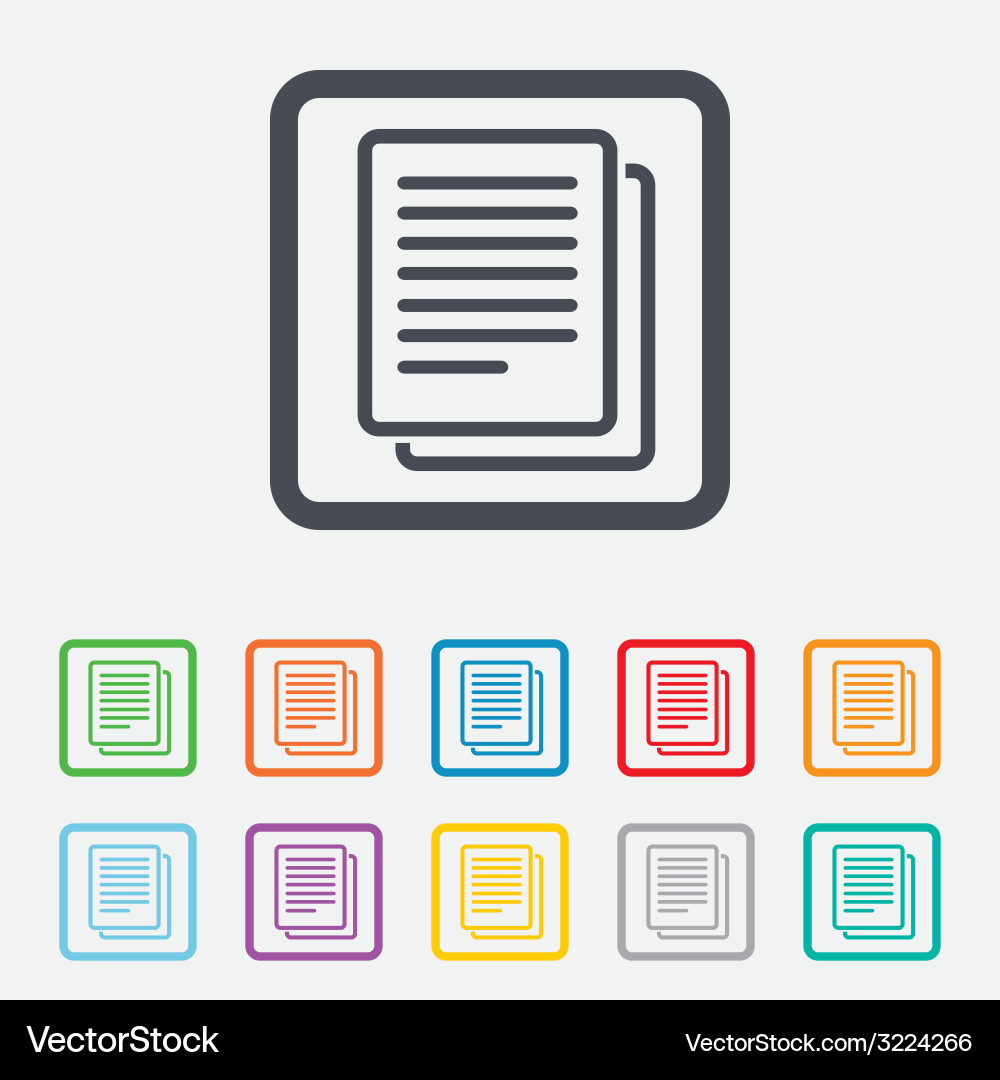 Copy file sign icon duplicate document symbol Vector Image