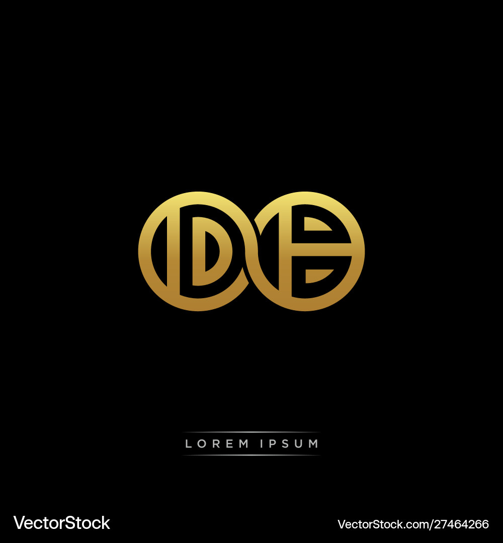 Db initial letter linked circle capital monogram Db initial letter linked circle capital monogram vector image