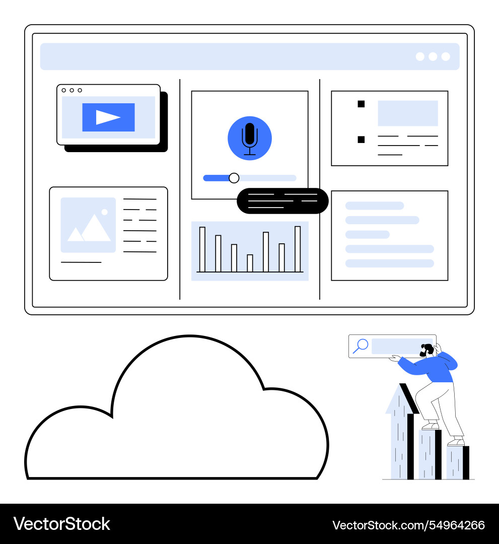Digital dashboard with voice recognition and data Vector Image