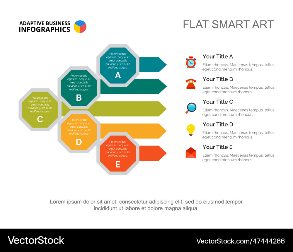 Five points list slide template Five points list slide template vector image