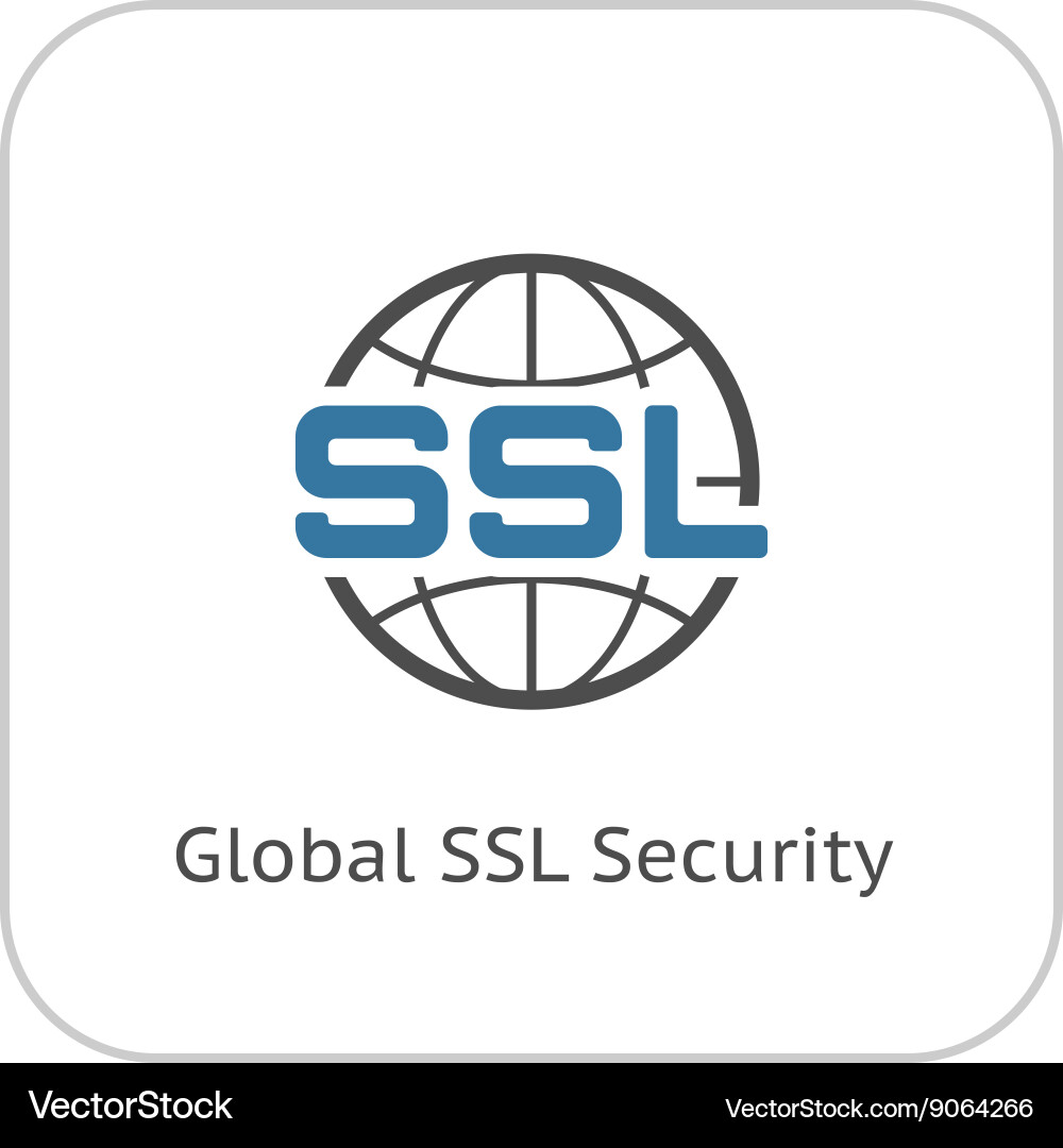 Global ssl security icon flat design vector image