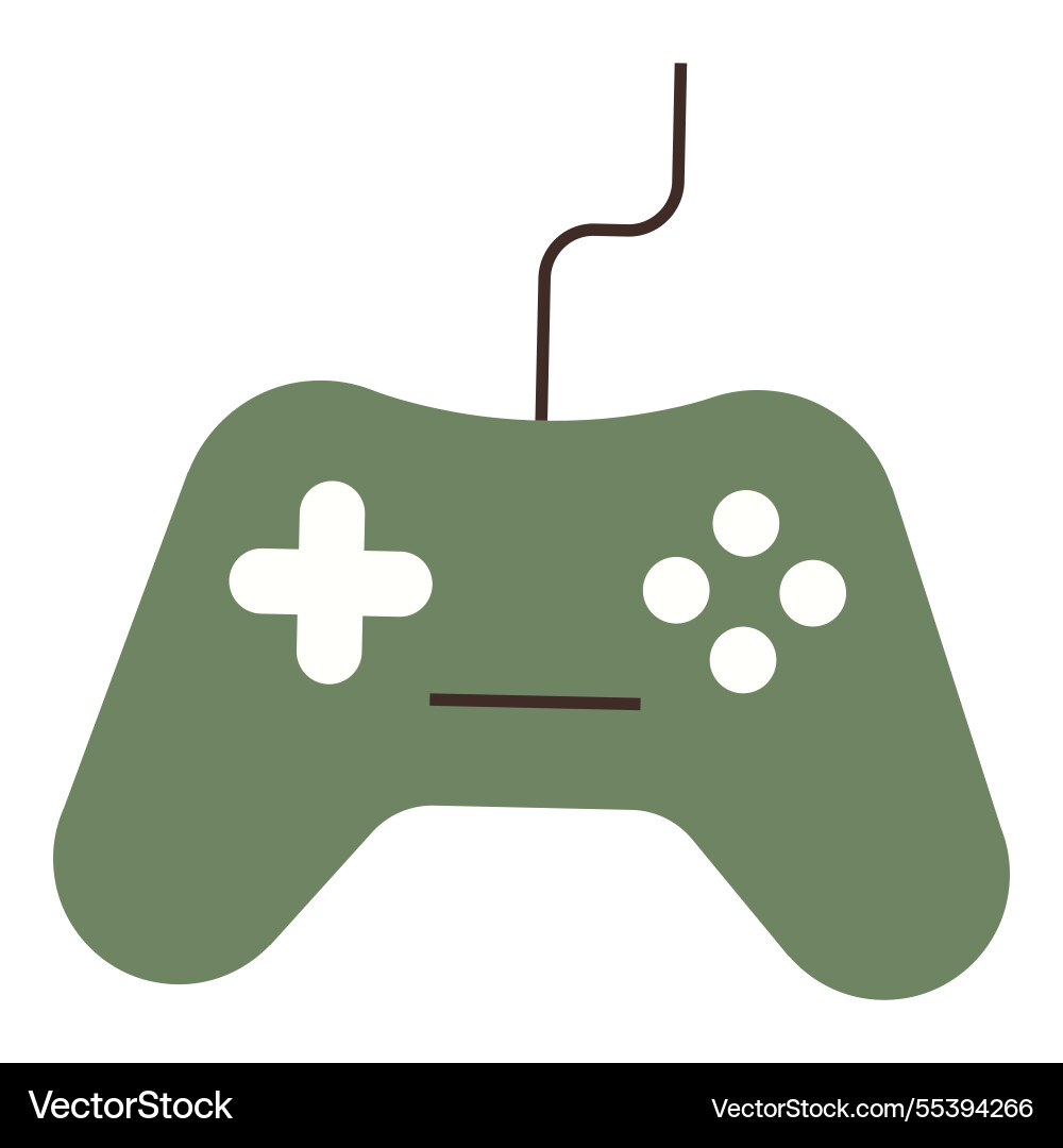 Green video game controller with button layout Green video game controller with button layout Vector Image