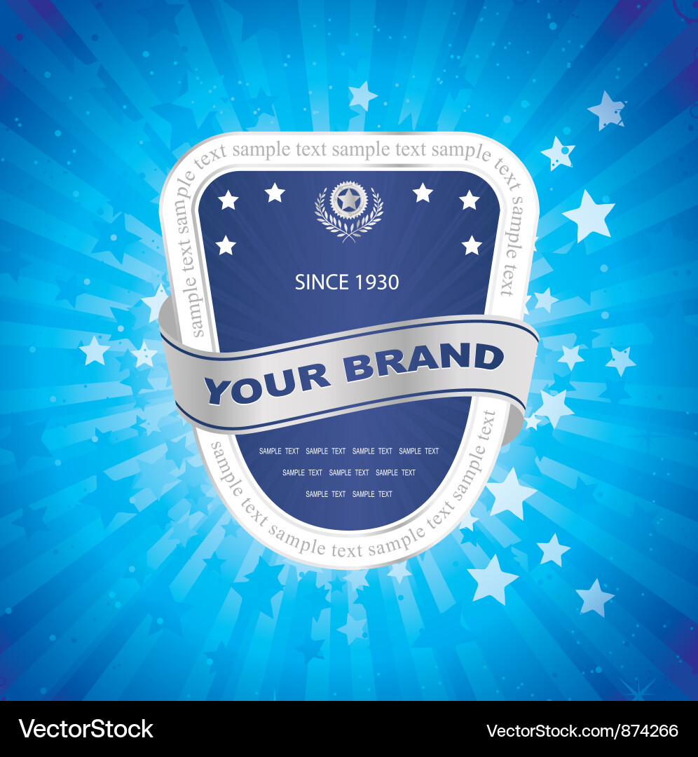 Label with stars Vector Image