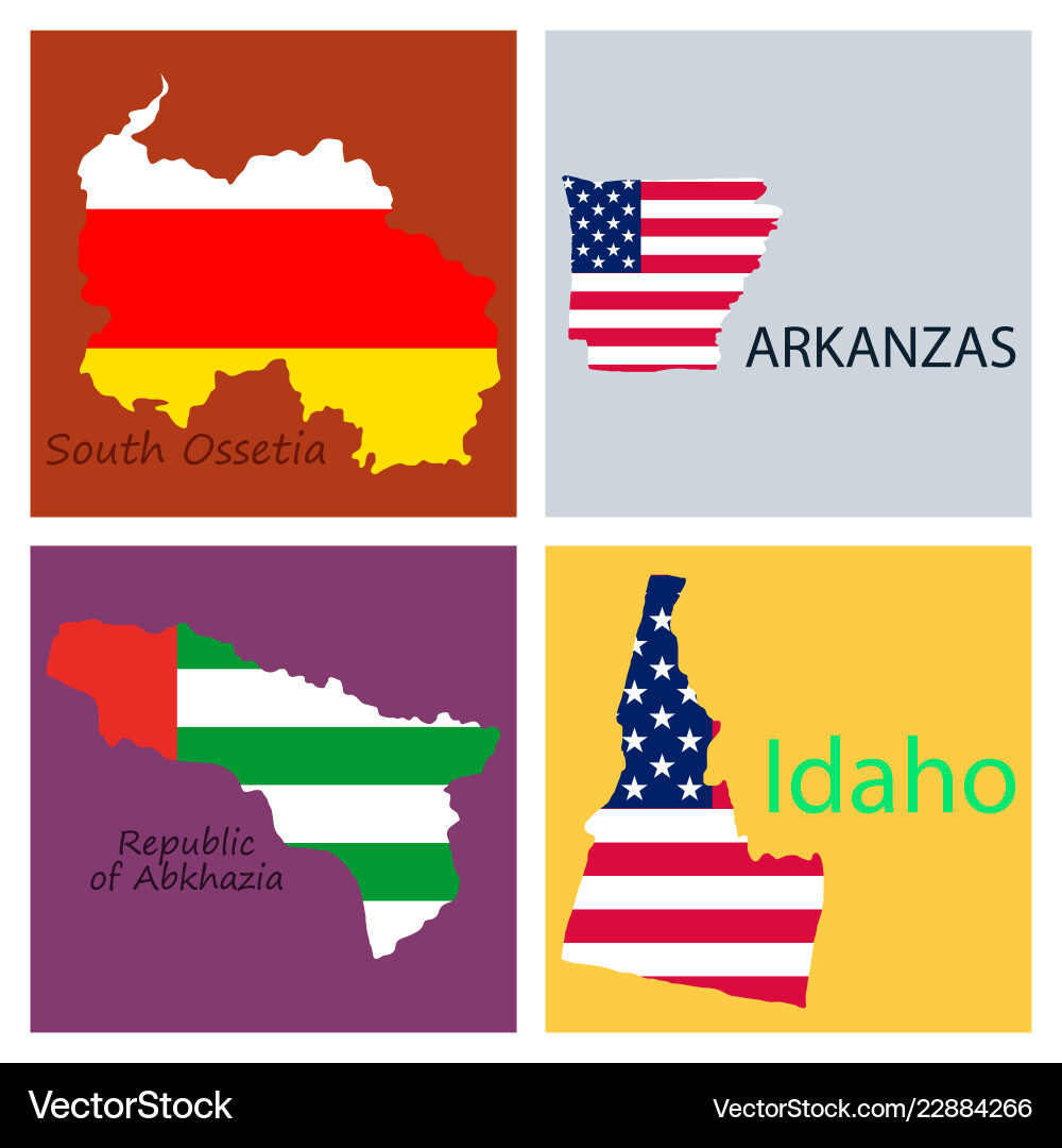 Poster map of regions in the world flag print Vector Image