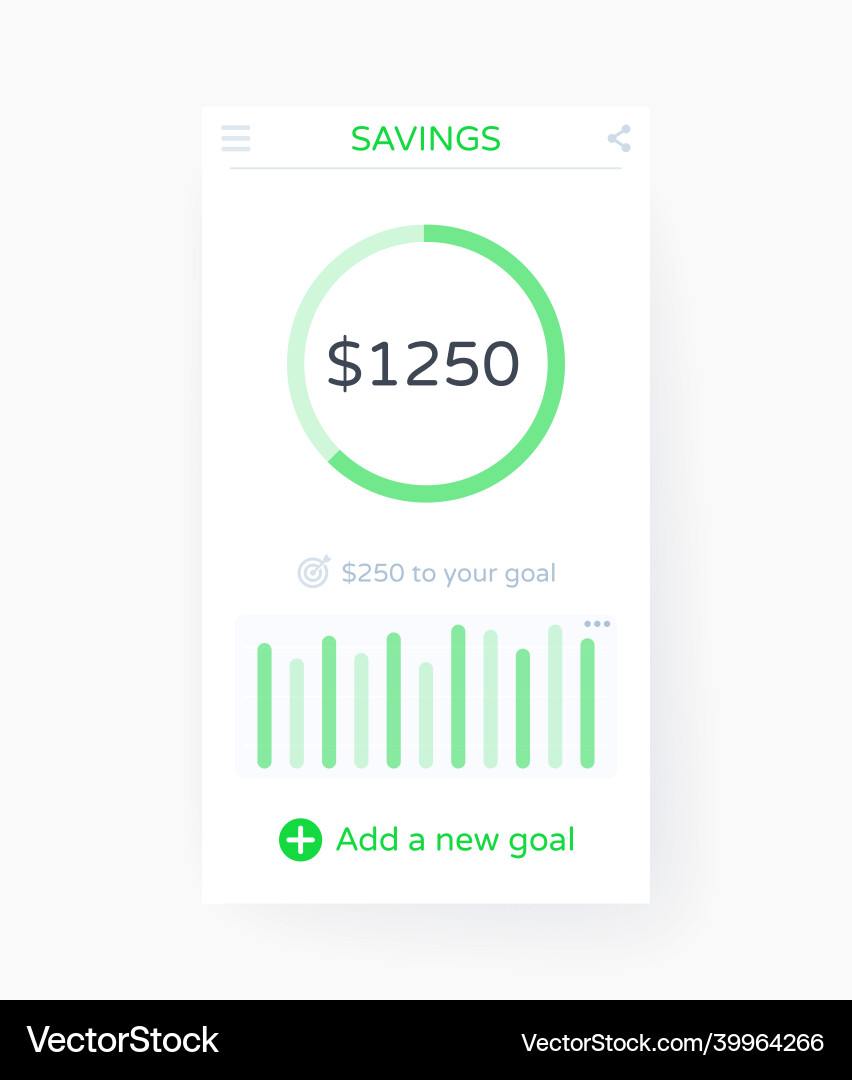 Savings app interface mobile ui design vector image