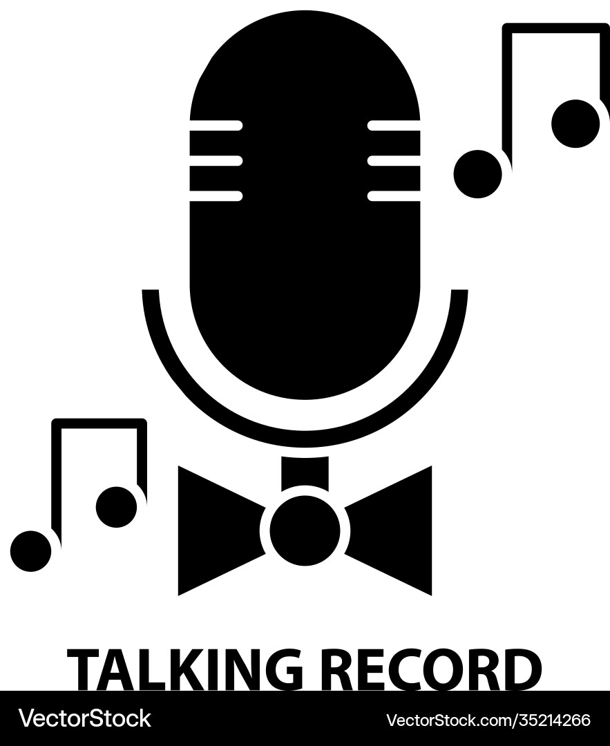 Talking record icon black sign Talking record icon black sign vector image