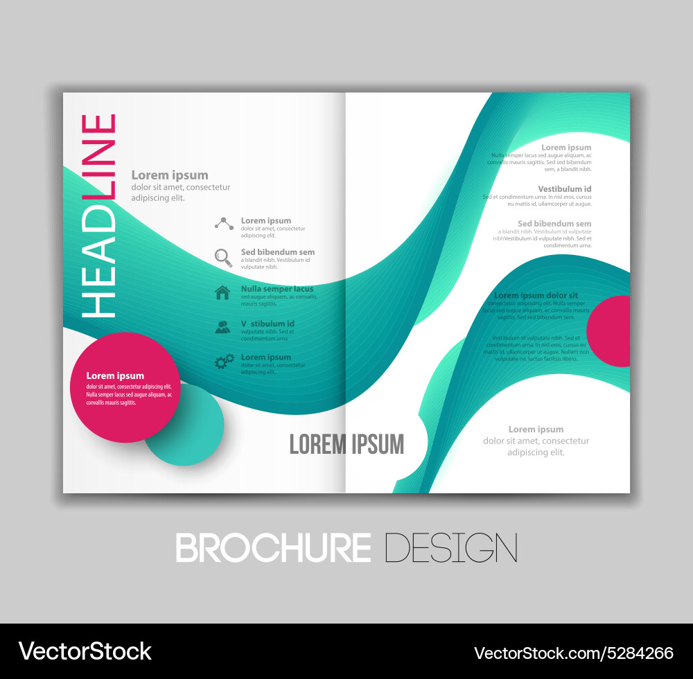 Template leaflet design with color lines Vector Image
