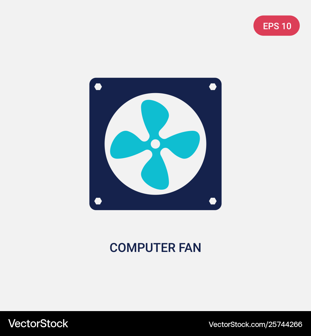 Two color computer fan icon from hardware concept vector image