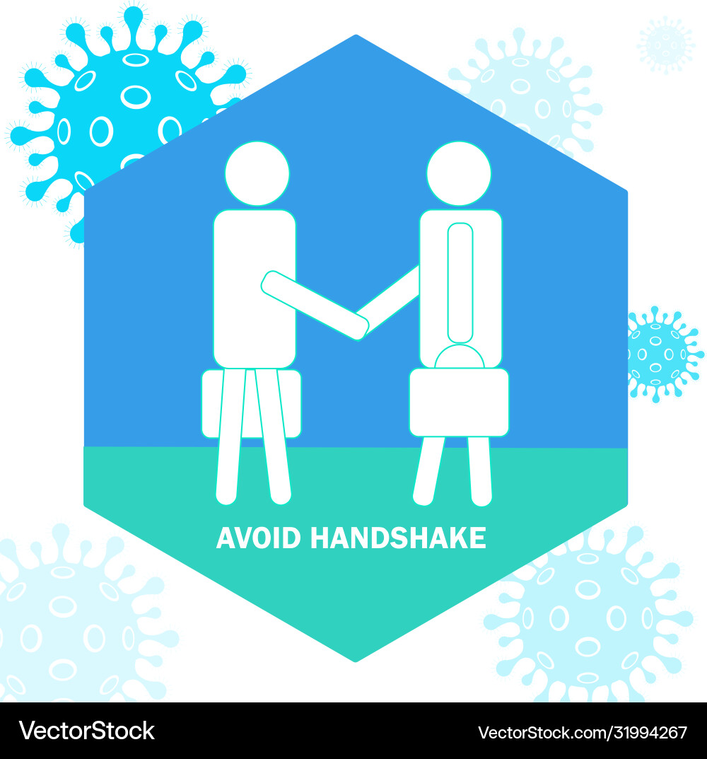 Avoid handshake to prevent different virus Vector Image