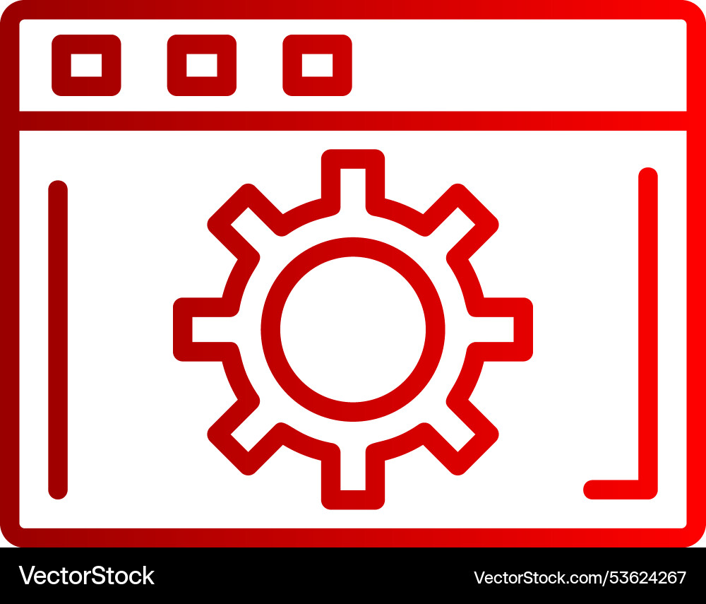 Browser settings line gradient icon Vector Image