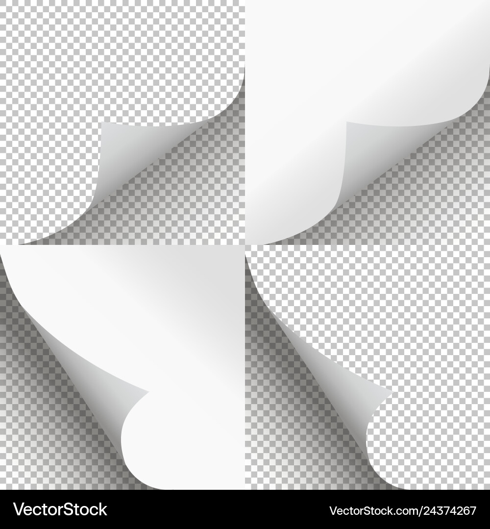 Curl Pages Set - Paper Elements vector image