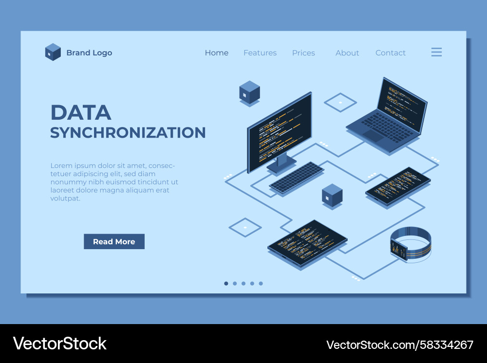 Data Synchronization & Transfer Vector Image