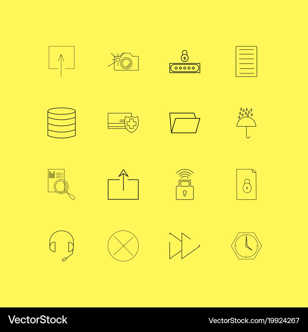 Internet of things linear icon set simple outline vector image