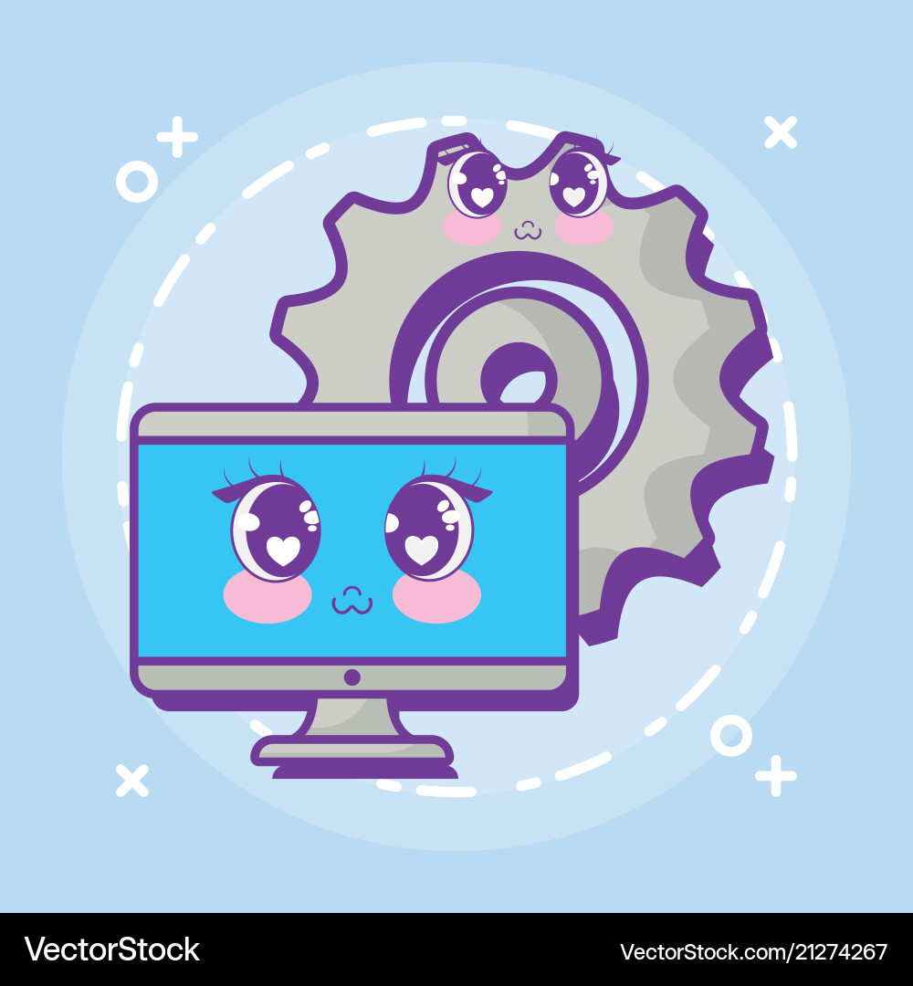 Monitor computer icon vector image