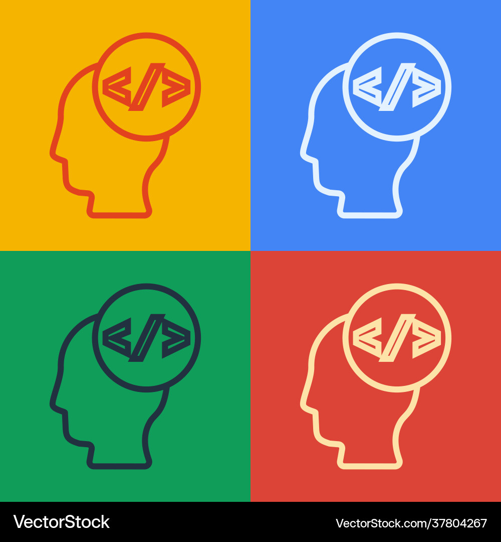 Pop art line web design and front end development Pop art line web design and front end development vector image