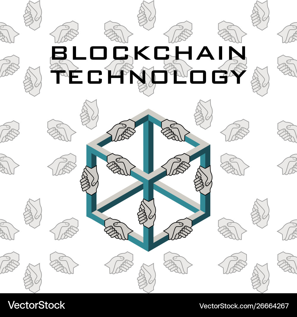 Poster with block chain shapes Poster with block chain shapes vector image