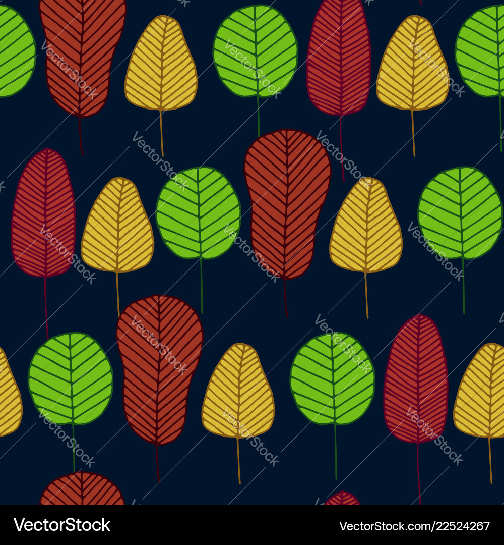 Seamless pattern with skeleton leaves Seamless pattern with skeleton leaves vector image