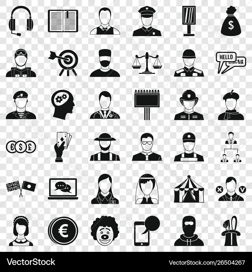 Target icons set simple style Vector Image