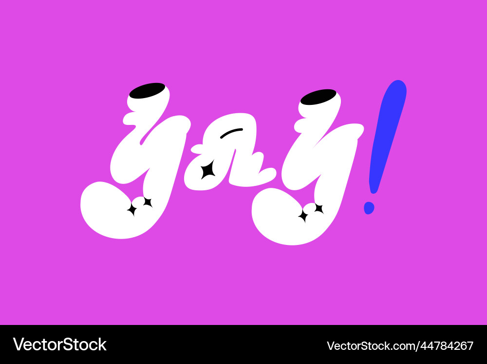Yay bold doodle typography word Yay bold doodle typography word vector image