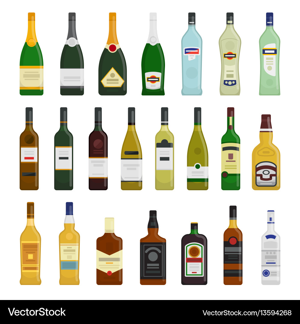 Big set of different bottles Big set of different bottles vector image