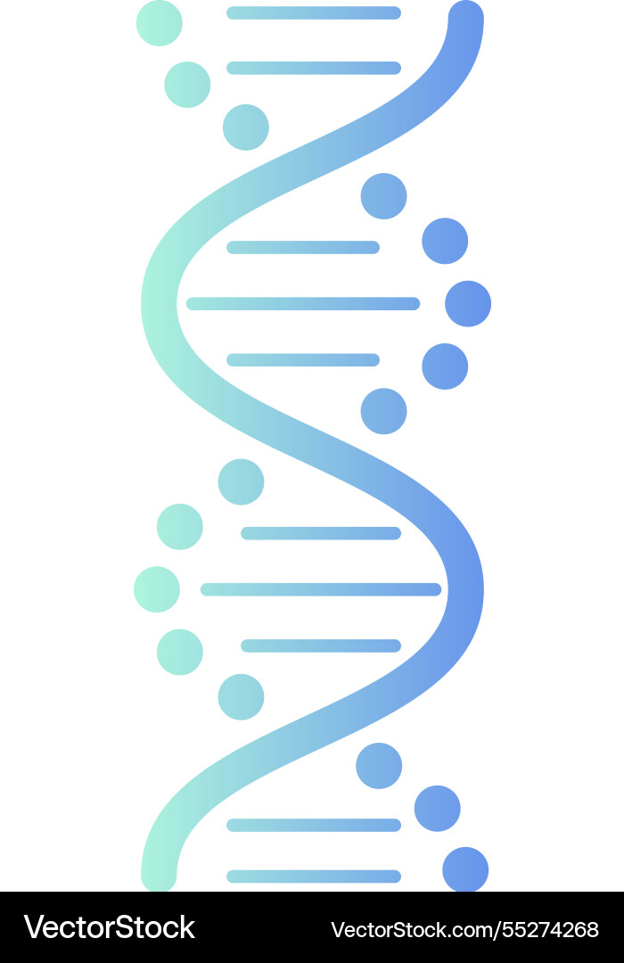 Blauer und grüner Gradient dna Doppelhelix mit Vektorbild