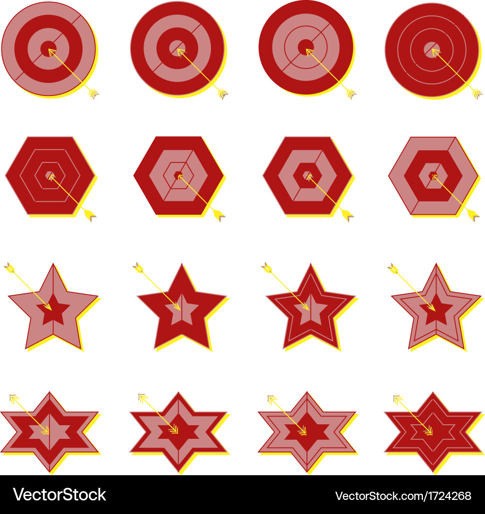 Create target and arrow color icons vector image