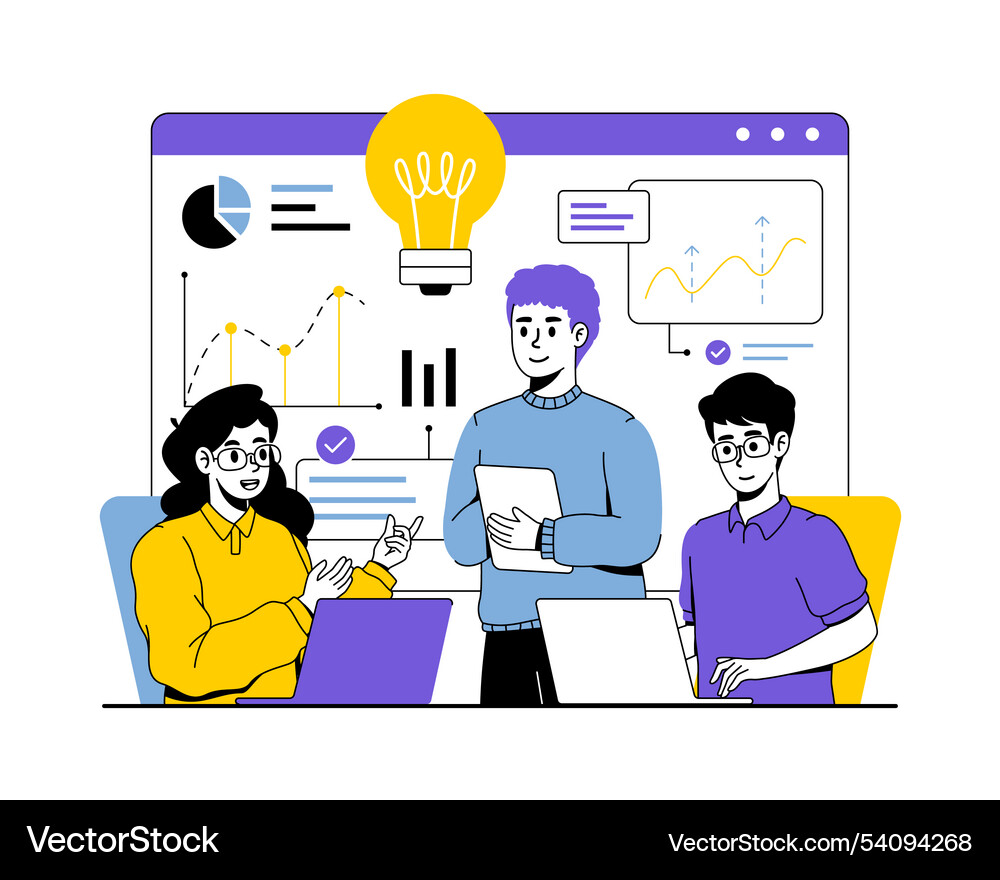 Data-driven decisions vector image