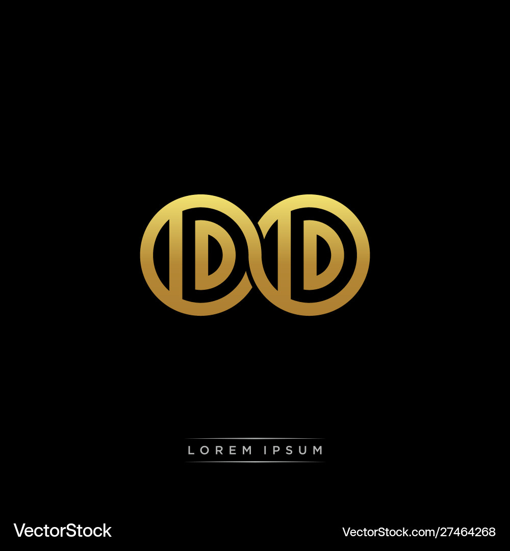 Dd initial letter linked circle capital monogram vector image