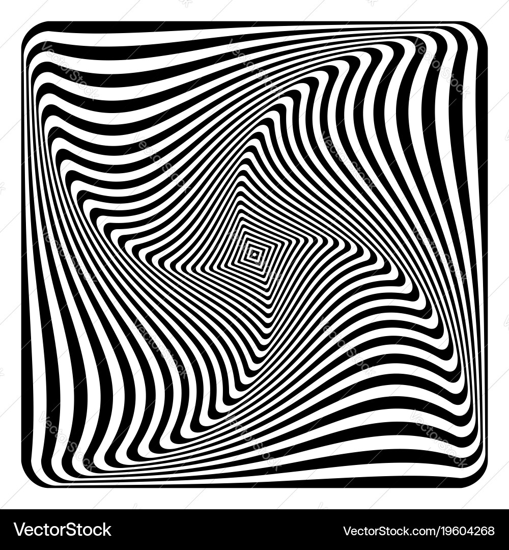 Dynamic Op Art Swirl Pattern Vector Image