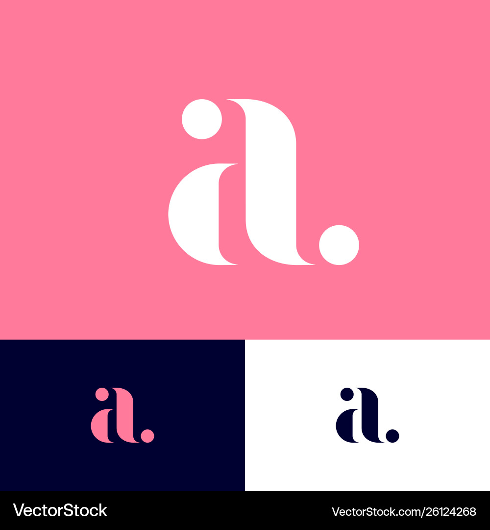 Elegant a monogram with dots vector image