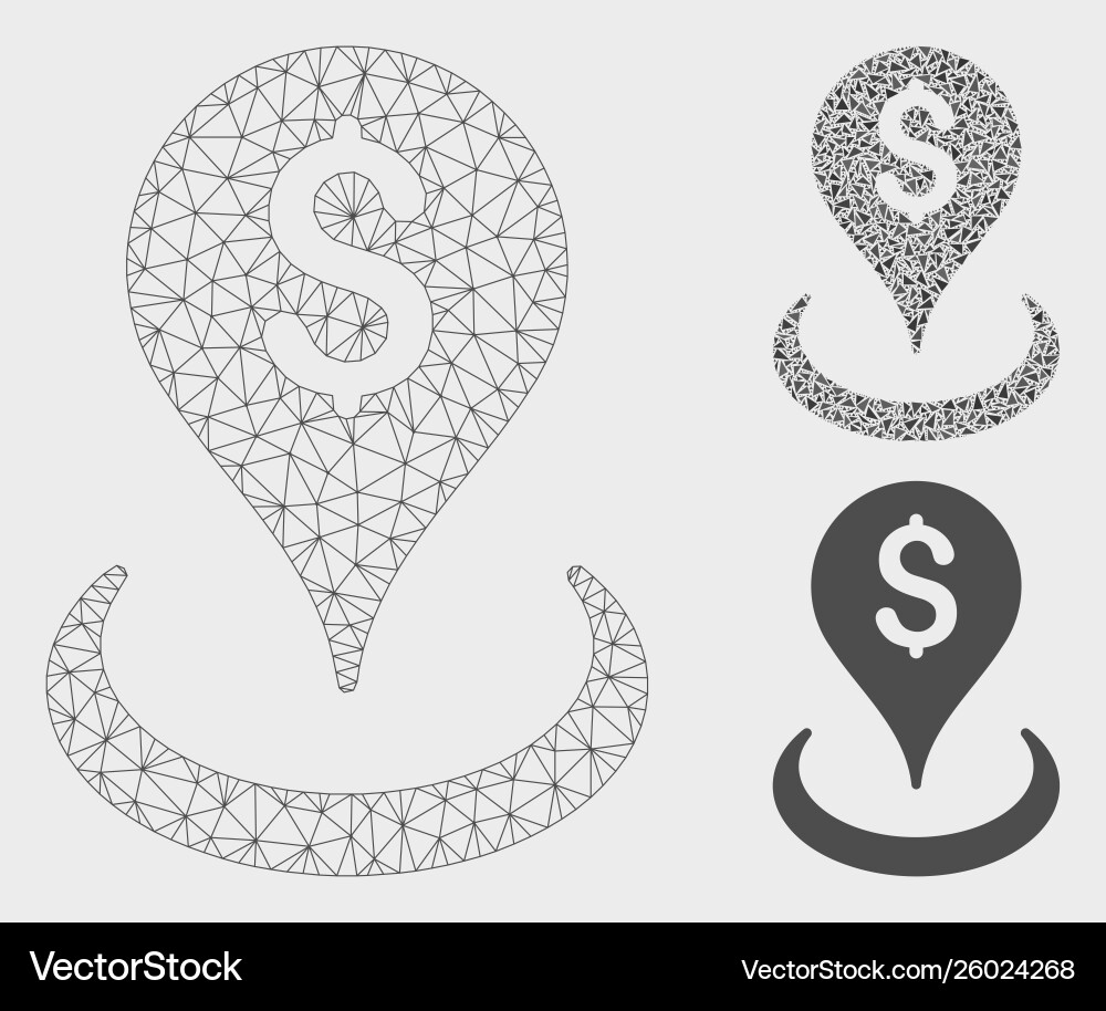 Geo targeting mesh 2d model and triangle Vector Image